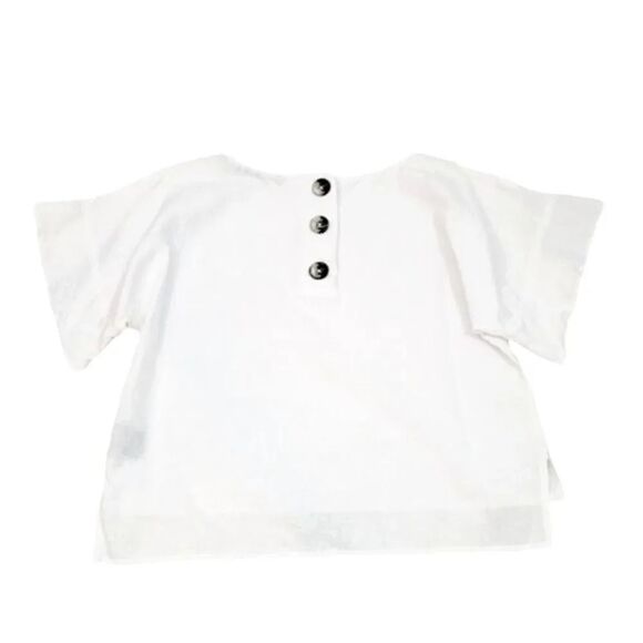 Harve Benard Oversized Washable Linen Flutter Sleeve Top in White Size Small - Picture 4 of 10